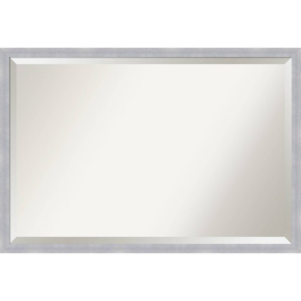 Photos - Wall Mirror 38" x 26" Grace Brushed Framed Bathroom Vanity  Nickel - Amanti