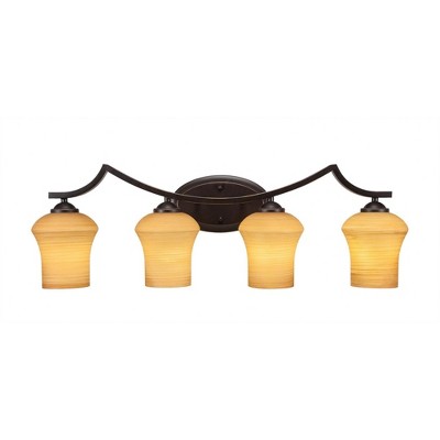 Toltec Lighting Zilo 4 - Light Vanity in  Dark Granite with 5.5" Zilo Cayenne Linen  Shade