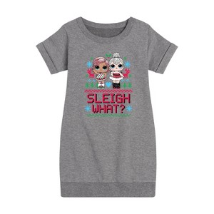 - Lol Surprise! - Sleigh What Graphic Short Sleeve Fleece Dress - 1 of 4