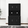 TIRAMISUBEST 71" Pantry Cabinet - Freestanding Kitchen Storage with Microwave Space, 6 Doors & Adjustable Shelves, Farmhouse Black - 3 of 4