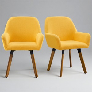 Art Leon Fabric Upholstered Swivel Dining Chair, Set of 2 - 1 of 4
