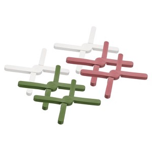 Unique Bargains Foldable Heat Resistant Non-Slip Silicone Trivet Mat for Pots Coasters - 1 of 4