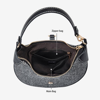 MKF Collection Mire Women’s Shoulder Half Moon Bag by Mia K - Black — фото 5
