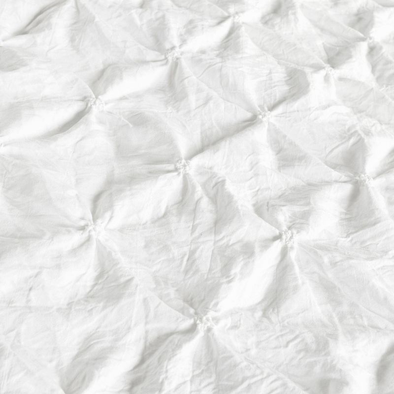 Lush D&#233;cor Crib Bedding Set Ravello Pintuck Embellished Soft Baby/Toddler - White - 3pc, 3 of 8