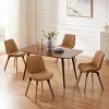 Art Leon Mid-century Modern Faux Leather Swivel Dining Chair, Set of 2 - 3 of 4
