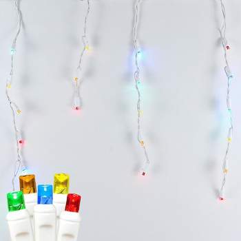 Novelty Lights Christmas LED Icicle Lights on White Wire 70 Bulbs