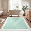 homfan Scalloped Washable Rug w/ Non-Slip Back - Modern Low-Pile Carpet for Living Room, Bedroom - 3 of 4