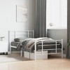 vidaXL Metal Bed Frame - Steel Single Bed with Headboard/Footboard, Slatted Base, White - 3 of 4