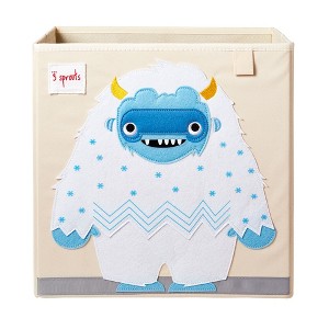 3 Sprouts Toy Storage Cube - 13" - Yeti - 1 of 4