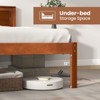 Infans Twin Size Wooden Platform Bed Frame with Headboard Mattress Foundation Walnut - 3 of 4