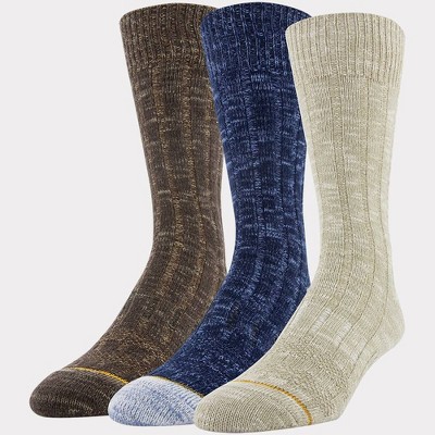 Signature Gold by GOLDTOE Men's 3pk Casual GT Crew Socks
