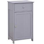 kleankin Bathroom Cabinet with Drawer and Shelf, Toilet Vanity Cabinet for Toilet Paper, Towels or Shampoo, Gray