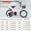 KWPZQEB 18" Sporty Kids Bike, Child Bike w/ Training Wheels & Stand, Bicycles w/ Adjustable Saddle & Storage Basket for Boys and Girls, Multiple Color - 3 of 4
