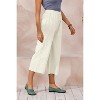 ECUPPER Womens Cotton Cropped Pants Loose Fit Wide Leg Capri Casual Plus Size Elastic Waist Trousers - 2 of 4