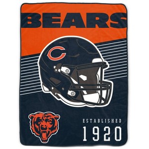 NFL Chicago Bears Helmet Stripes Flannel Fleece Blanket - 1 of 3