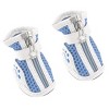 Unique Bargains Doggy Chihuaha Nonslip Sole Hook Fastener Shoes White Blue 2 Pair XS - 4 of 4