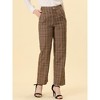 INSPIRE CHIC Women's Plaid Elastic Waist Casual Work Office Long Pants - 2 of 4