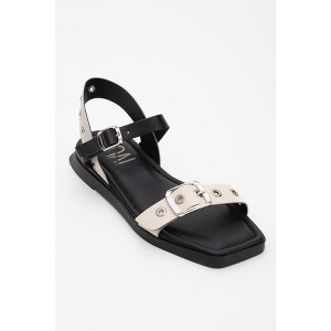 Mozes - Beige Black Leather Sandal (Women) | Forever & Always Shoes - 1 of 4