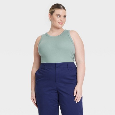 Women's Slim Fit Ribbed Tank Top - A New Day™