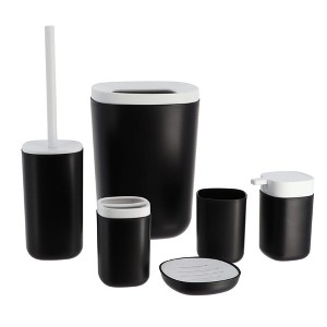 Evideco French Home Goods Modern 6-Piece Bathroom Accessory Set - 1 of 4