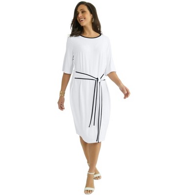 Jessica London Women's Plus Size Tie Waist Dress