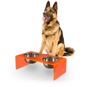 THE LICKER STORE Keaton Modern Acrylic Rectangular Elevated Pet Feeder - 1 of 4