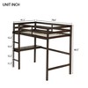 Racxily Twin Loft Bed with Desk, Sturdy Rubberwood Frame & Safety Guardrail, Space-Saving High Bed with Built-in Ladder, Espresso Finish - 3 of 4