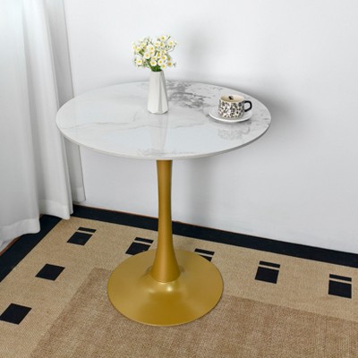 30” Leisure Round Dining Table Bar Height Kitchen Bistro Table with Pedestal Base