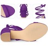 Perphy Women's Long Lace Up Open Toe Mid Chunky Open Toe Heel Sandals - 4 of 4
