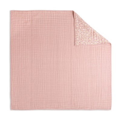 Blush Pink Organic Cotton Daisy Toddler Quilt