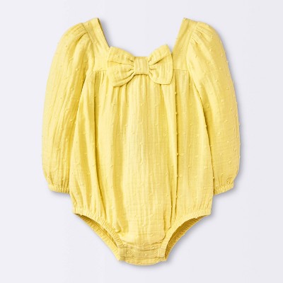 Baby Girls' Bow Romper - Cloud Island™ Yellow