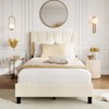 homfan Four Size Bed Frame with Adjustable Headboard, Linen Upholstered Platform Bed Frame with Strong Wooden Slats, No Box Spring Needed - 2 of 4