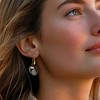 Ross-Simons Italian Sterling Silver and 18kt Gold Over Sterling Heart Drop Earrings With Black Rhodium - 2 of 3