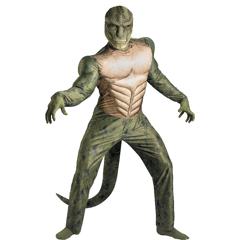 Disguise Mens Spider-Man Lizard Muscle Costume - XX Large - Green, 1 of 2
