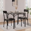 Jojoka  Dining Table Set for 2, Kitchen Table and Chairs for 2 with Upholstered Chairs, 3 Piece Square Kitchen Table Set, Dining Room - 2 of 4