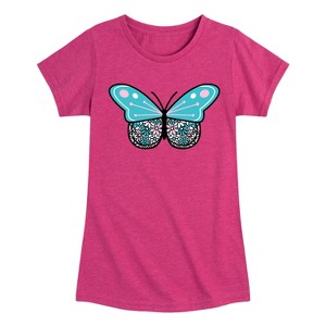 Girls' - Instant Message - Flower Butterfly Fitted Short Sleeve Graphic T-Shirt - 1 of 4
