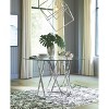 Signature Design by Ashley Madanere Round Dining Room Table Chrome: 4-Seat Glass Top, Pedestal Base, 47" Width - 2 of 3