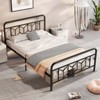 Tangkula Full/King/Queen/Twin Metal Bed Frame Platform Bed with Diamond Accented Headboard & Footboard Black - 2 of 4