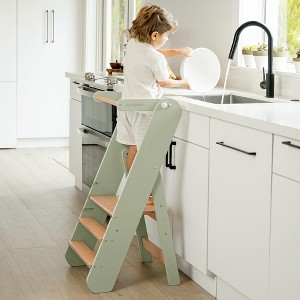 Comfy Cubs Kids Step Stool for Ages 3+, 3 Height Adjustable Toddler Tower for Kitchen Sink & Bathroom Access - 1 of 4