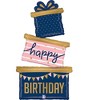 LoonBalloon 51 Inch Navy Gift Trio Birthday Balloon with 4 latex balloons - Festive & Unique - 2 of 4