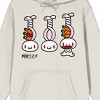 All Purpose Bunny Three Bunnies With Twisted Ears and Carrots Adult Cream Graphic Hoodie - 2 of 3