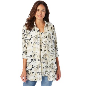 Woman Within Plus Size 2-Piece Shirt And Tank - 1 of 4