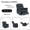 Set of 2 Lorenzo Genuine Leather Power Rocking Recliner | ARTFUL LIVING DESIGN - 3 of 4