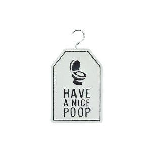 VIP Metal 10.04 in. White Embossed Bathroom Sign with Hanger - 1 of 1