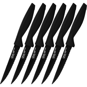 Ginsu Daku 6-Piece Black Steak Knife Set, Dishwasher Safe and Always Sharp - 1 of 4