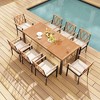 Tangkula 9 PCS Outdoor Patio Dining Set Rectangular Dining Table & Chairs Set for 8 w/Acacia Wood Tabletop Metal Frame - 2 of 4