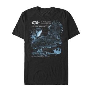 Men's Star Wars The Last Jedi Millennium Falcon Plans T-Shirt - 1 of 4