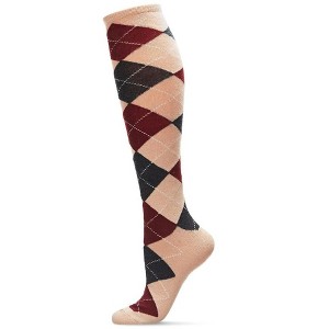 Memoi Women's Soft Argyle Shades Cashmere Blend Knee High Socks - 1 of 2