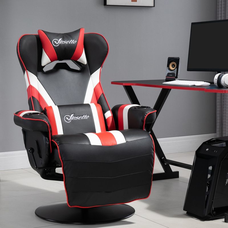 Vinsetto Gaming Chair, Racing Style Computer Recliner with Lumbar Support, Footrest and Cup Holder, 2 of 9