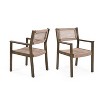Maggift Patio Accent Chairs Set of 2, Outdoor Chair, Park Love Seat with Breathable Sling Fabric for Lawn, Garden and Porch, Brown,23.25"*24"*35" - 4 of 4